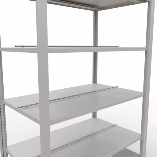 Abbildung Nr 14 des Artikels Grundregal, Büro-Fachbodenregal Stecksystem MULTIplus150, 2000 x 1000 x 600 mm (HxBxT), 6 Fachböden, Längenriegel, mit Mittelanschlag, lichtgrau aus der Produktgruppe Büroregale von der Marke Schulte Lagertechnik