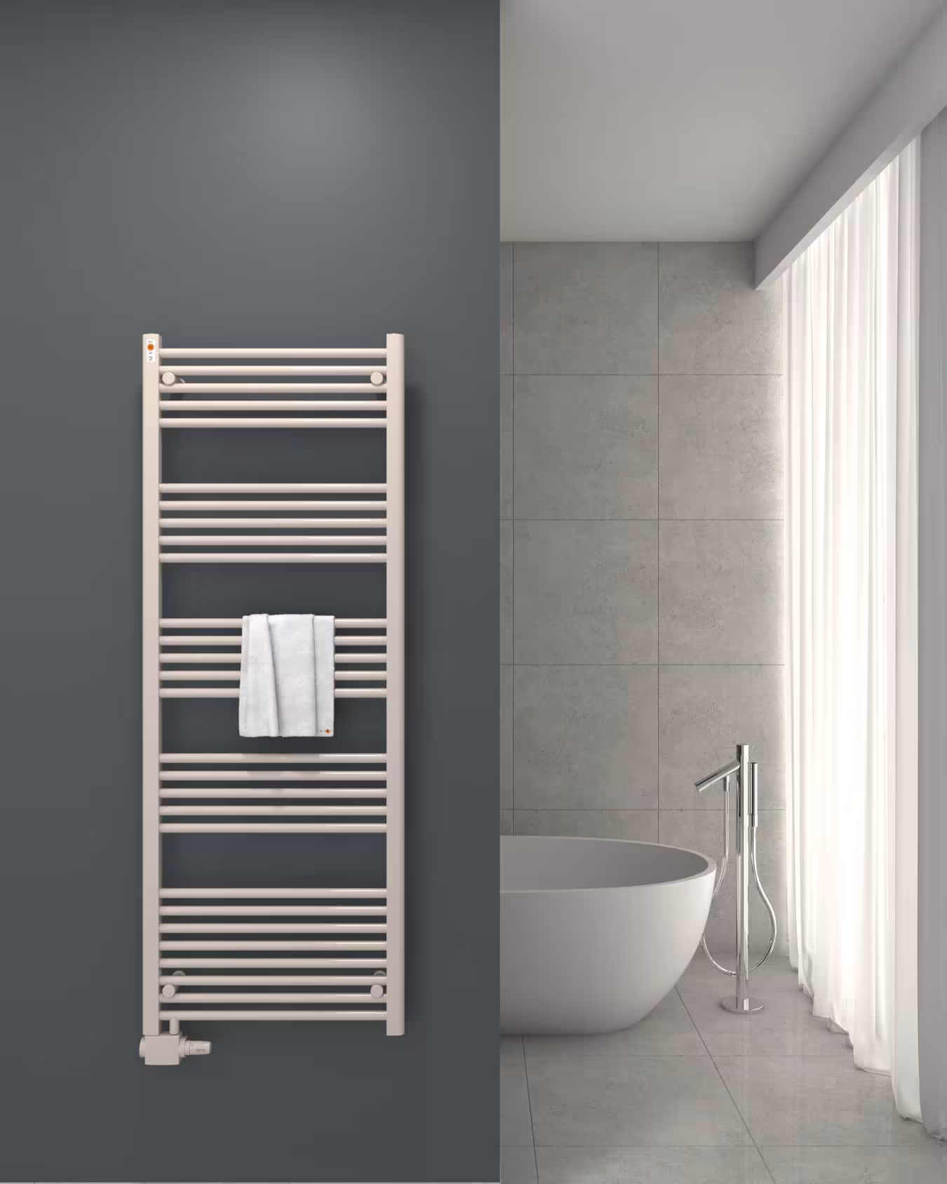 MERT Austausch Badheizkörper weiß gerade, versetzer Mittelanschluss links oder rechts unten Typ Größe: 600x1600 mm aus der Kategorie Austausch-Heizkörper  mit der Artikelnr. 1-60x160-AU-50
